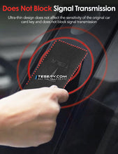 Load image into Gallery viewer, Alcantara Key Card Holder for Model 3/Y | Italian Material | Hook &amp; Keychain | White Stitching