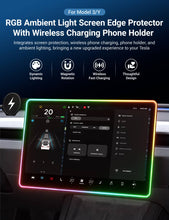 Load image into Gallery viewer, Model 3/Y Music-Synced RGB Ambient Lighting With Wireless Charging Phone Mount