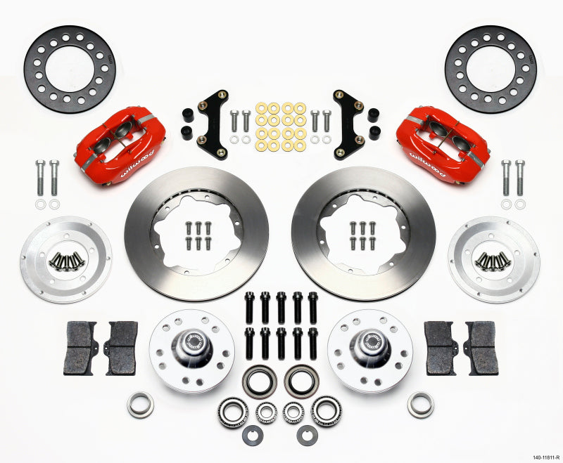 Wilwood Forged Dynalite Front Kit 11.00in Red 49-54 Chevy / 53-62 Corvette - 140-11811-R