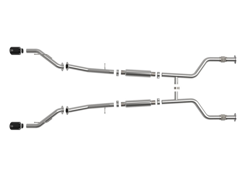 aFe Nissan Z 23-23 V6-3.0L Takeda 2-1/2in 304 Stainless Steel Cat-Back Exhaust System w/ Black Tips - 49-36138-B