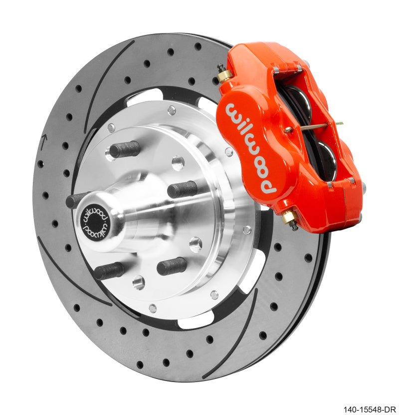 Wilwood 55-57 Chevrolet Bel Air w/ CPP Spindle Forged Dynalite Front Big Brake Kit - Red - 140-15548-DR