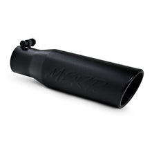 Load image into Gallery viewer, MBRP Universal Tip 3in O.D. Angled Rolled End 2 inlet 12 length - Black Finish - T5113BLK