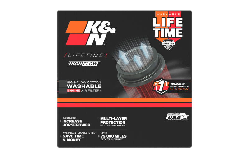 K&N 60mm Flg 113mm X 132mm B-Od 84mm X 89mm T-Od 1121mm H - RU-70032