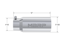 Load image into Gallery viewer, MBRP Universal Tip 5 O.D. Dual Wall Straight 4 inlet 12 length - T5049