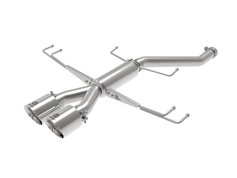 aFe Takeda 2.5in 304SS Axle-Back Exhaust System 17-19 Honda Civic Type R L4-2.0L (t) - Polished Tip - 49-36626-P