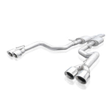 Load image into Gallery viewer, Stainless Works 15-19 Dodge Challenger 6.2L/6.4L Hemi 3in Legend Catback X-Pipe w/4in Quad Tips - CHAL16CBL4