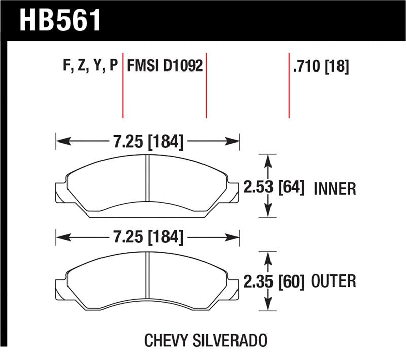 Hawk Performance Ceramic Street Brake Pads - HB561Z.710