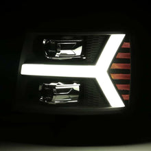 Load image into Gallery viewer, AlphaRex 07-13 Chevy 1500 LUXX LED Proj Headlights Plank Style Jet Blk w/ Activ Light/Seq Signal/DRL - 880223