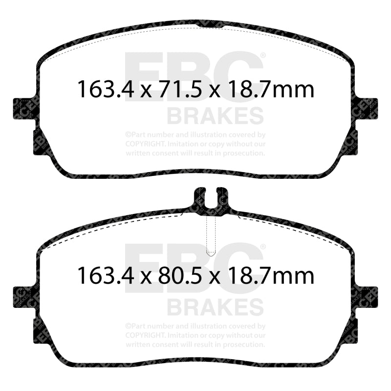 EBC 2019+ Mercedes-Benz A220 Sedan (V177) Yellowstuff Front Brake Pads - DP42390R
