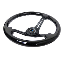 Load image into Gallery viewer, NRG Reinforced Steering Wheel (350mm / 3in. Deep) Blk Wood w/Blk Matte Spoke/Black Center Mark - RST-018BK-BK