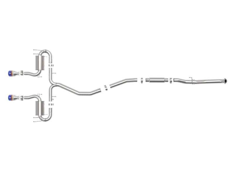 aFe Takeda 3in 304 SS Cat-Back Exhaust System w/Blue Flame Tips 17-20 Honda Civic Sport L4-1.5L (t) - 49-36624-L