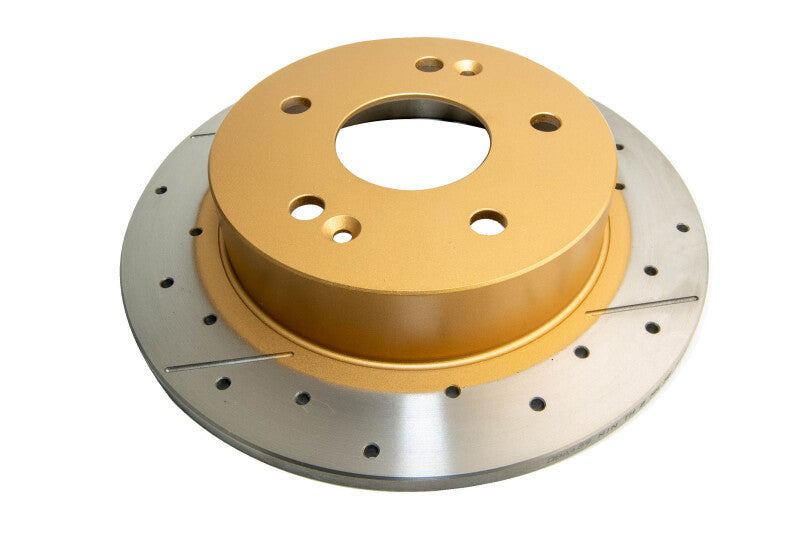 DBA 97-03 Honda Accord 3.0L Rear Drilled & Slotted Rotor (w/Gold Hat) - DBA489X