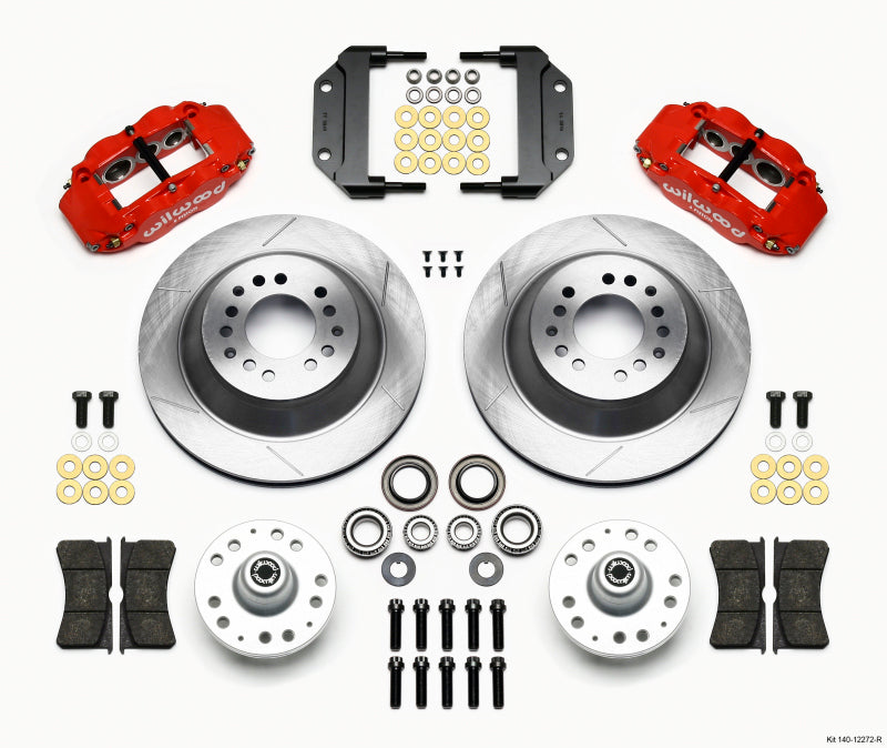 Wilwood Narrow Superlite 6R Front Hub & 1PC Rtr Kit 12.88in-Red Magnum Force Drop Spindle - 140-12272-R