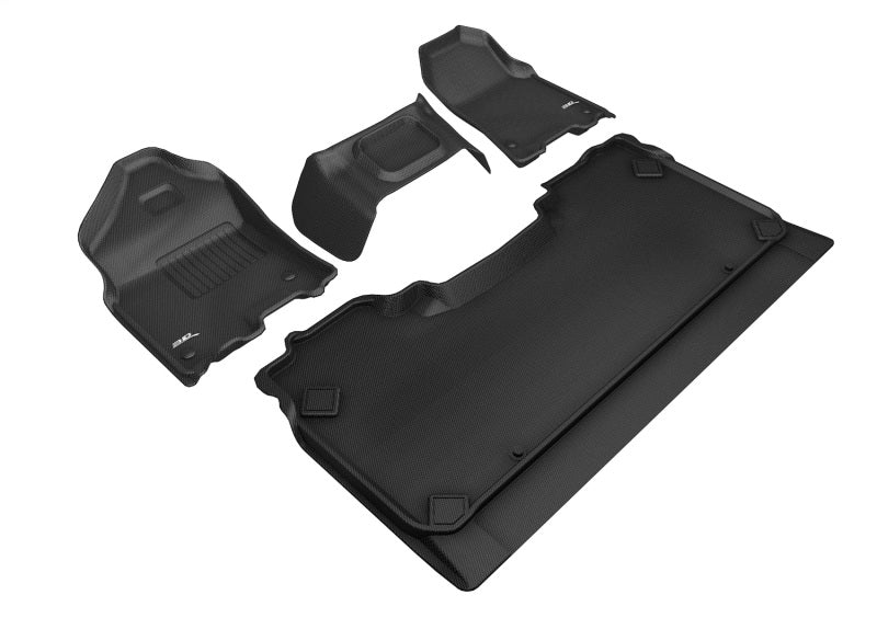3D MAXpider 19-24 Dodge Ram 1500 Crew Cab W/ Bench Front Row Kagu Black Full Set (R1 3 PCS DESIGN) - L1DG02701509
