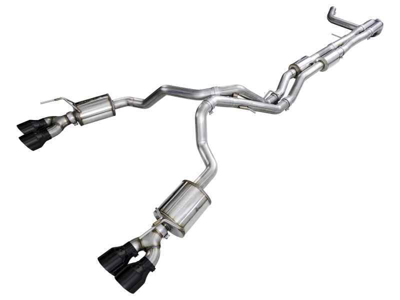 AWE Tuning 2021+ Cadillac Escalade 6.2L 0FG Dual Exit Exhaust System w/ 5in Diamond Blk Tips - 3015-43321