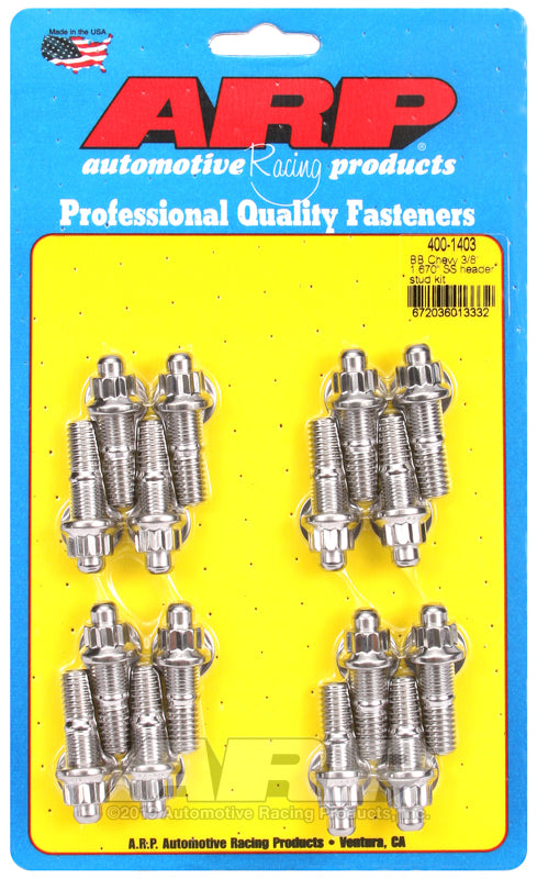 ARP BB Chevy 3/8 x 1.670 SS Header Stud Kit - 400-1403