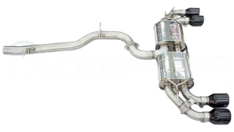 Invidia 2022+ Volkswagen Golf R MK8 76mm R400 Valved Cat Back Exhaust Straight Cut Black Tips - HS22GFR8GV4SB