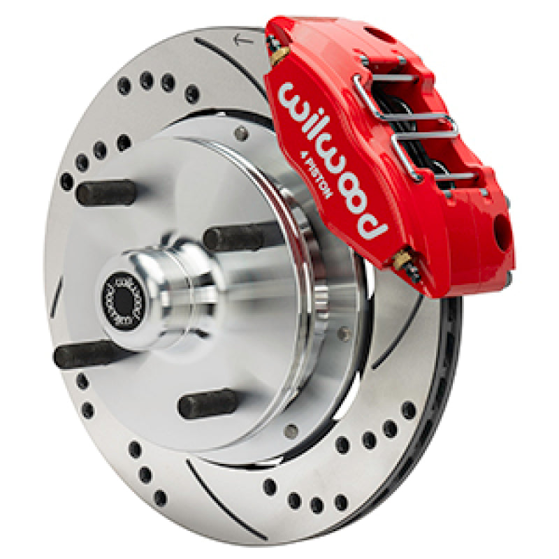 Wilwood 70-72 Porsche 914 Front Powerlite Brake Kit Drilled & Slotted - Red - 140-17473-DR