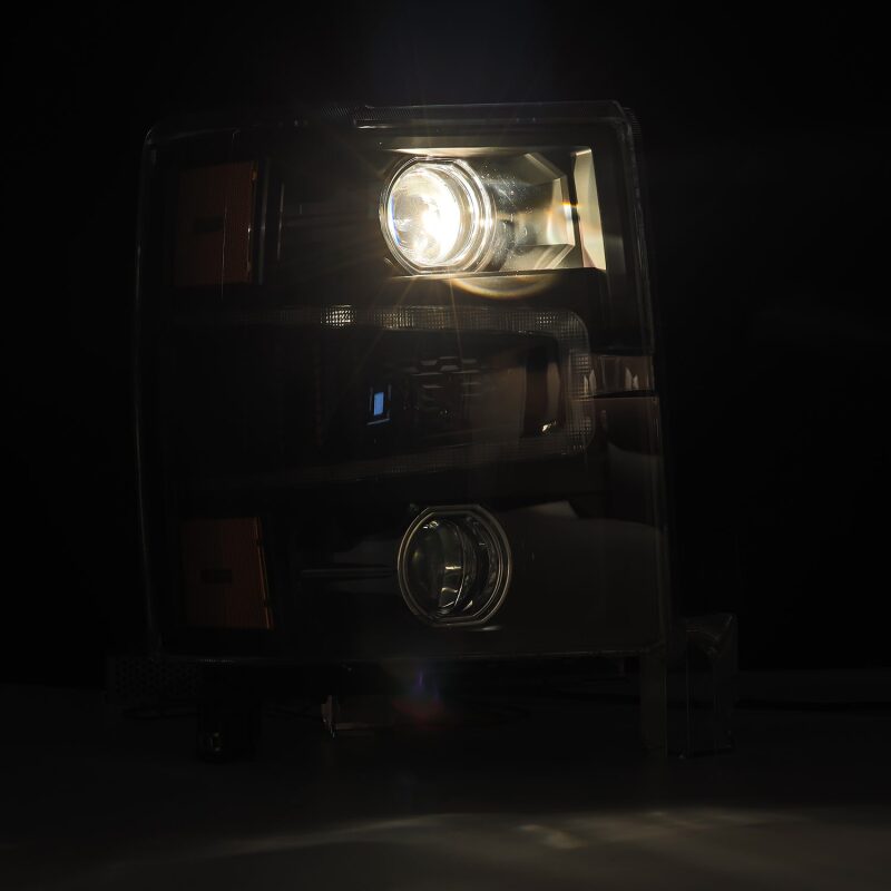 AlphaRex 14-15 Chevy 1500 PRO-Series Projector Headlights Black w/ Sequential Signal &  DRL - 880245
