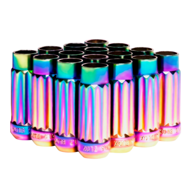 BLOX Racing 12-Sided P17 Tuner Lug Nuts 12x1.25 - NEO Chrome Steel - Set of 16 - BXAC-00144-NEO