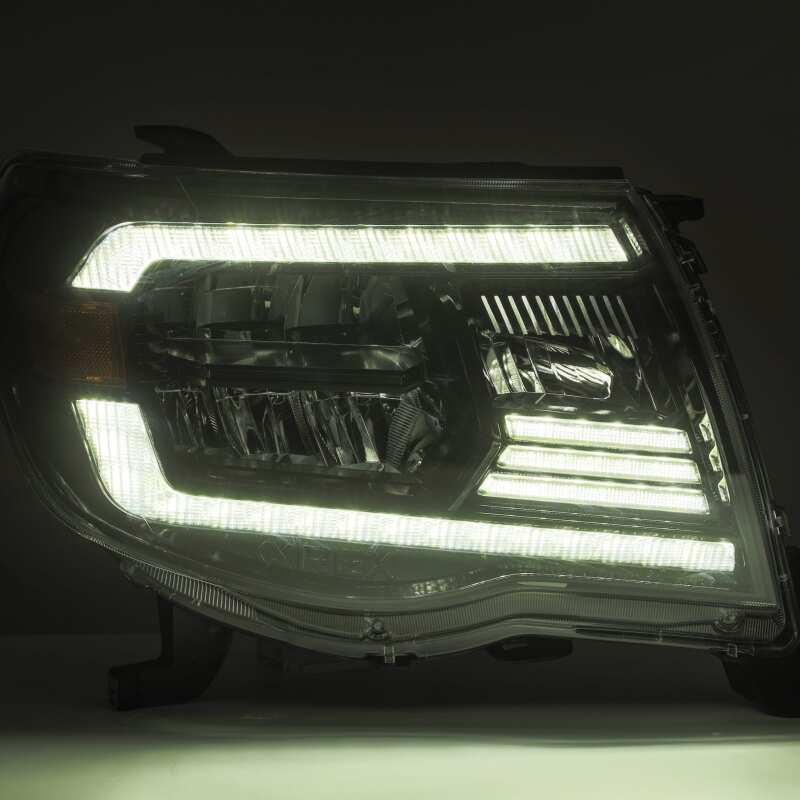 AlphaRex 05-11 Toyota Tacoma LUXX Crystal Headlights Plank Style Chrome w/Activation Light/DRL - 880734