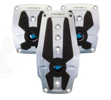 Load image into Gallery viewer, NRG Brushed Aluminum Sport Pedal M/T - Silver w/Black Rubber Inserts - PDL-200SL