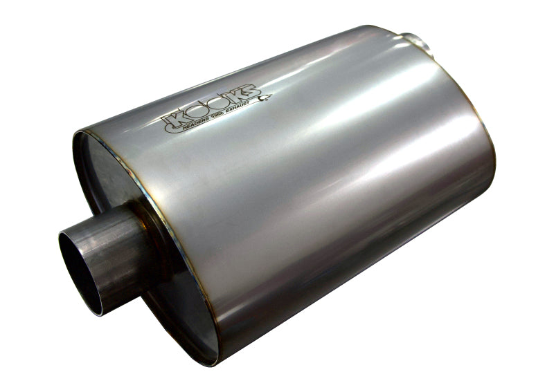 Kooks 2.5in. Oval Center/Offset Muffler 12in. Long Body Stainless Steel - MUF-009