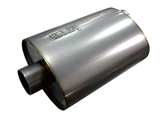 Kooks 2.5in. Oval Center/Offset Muffler 12in. Long Body Stainless Steel - MUF-009