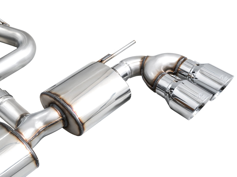 AWE Tuning MK8 Volkswagen Golf R 3in Touring Edition Quad Exhaust - Chrome Silver Tips - 3015-42658