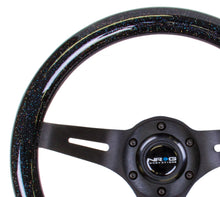 Load image into Gallery viewer, NRG Classic Wood Grain Steering Wheel (310mm) Black Sparkle w/Blk 3-Spoke Center - ST-310BSB-BK