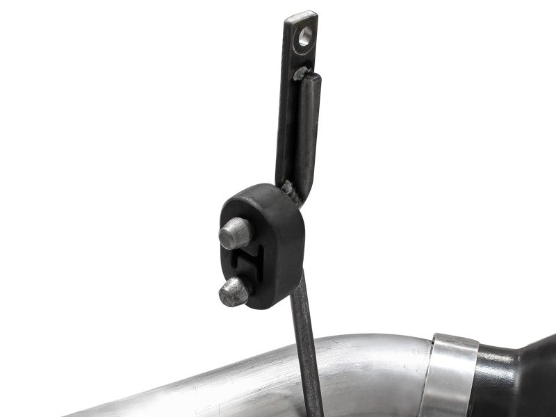 aFe Large Bore-HD 4in 409 Stainless Steel DPF-Back Exhaust w/Black Tip 15-16 Ford Diesel V8 Trucks - 49-43122-B