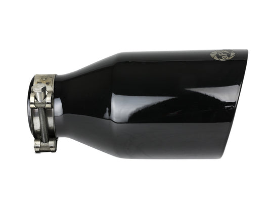 aFe MACH Force-Xp 409 SS Clamp-On Exhaust Tip 2.5in. Inlet / 4.5in. Outlet / 9in. L - Black - 49T25454-B091