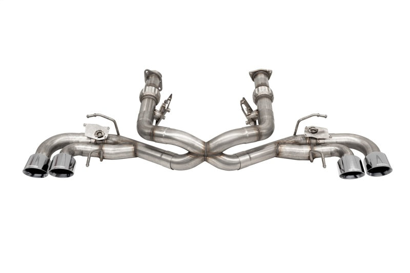 Corsa 2020-2025 Corvette C8 3in Valved Cat-Back 4.5in Pol Quad Tips - Fits Factory NPP Exhaust - 21105