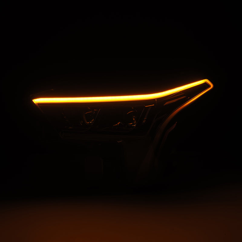 AlphaRex 22-23 Toyota Tundra LUXX-Series Headlights Alpha-Black w/Amber DRL - Req 810029 OR 810030 - 880873