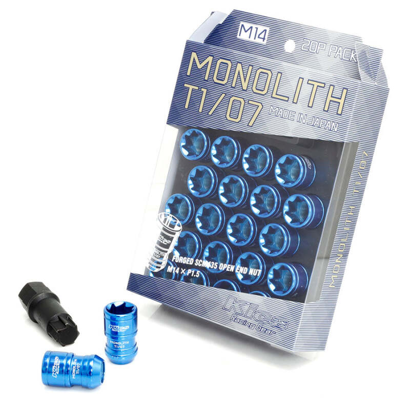 Project Kics 12x1.50 Monolith T1/06 Lug Nut Set - Blue (20 Pcs) - WMN01U