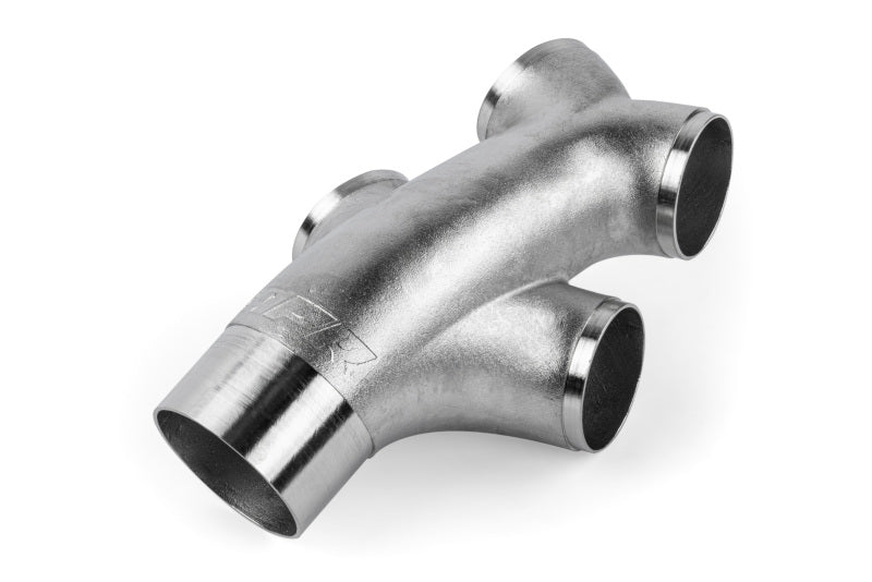 APR Cast T304 Stainless Steel Double Y-Splitter - 76mm to Quad 63.5mm (3in to Quad 2.5in) - EXH0146