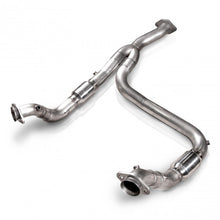 Load image into Gallery viewer, Stainless Works 2011-14 F-150 3.5L 3in Downpipe High-Flow Cats Y-Pipe Factory Connection - FTECODPCAT
