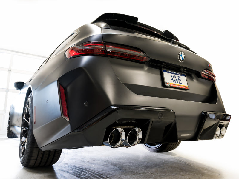 AWE Tuning BMW G90/G99 M5 Track Edition Cat-Back Exhaust - Chrome Silver Tips - 3020-42790