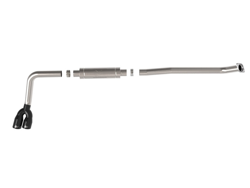 aFe Rebel Series 3in 304 Stainless Middle-Side Exit Exhaust Black Tips Toyota Hilux 15-26 L4-2.4/2.8 - 49-36089-B