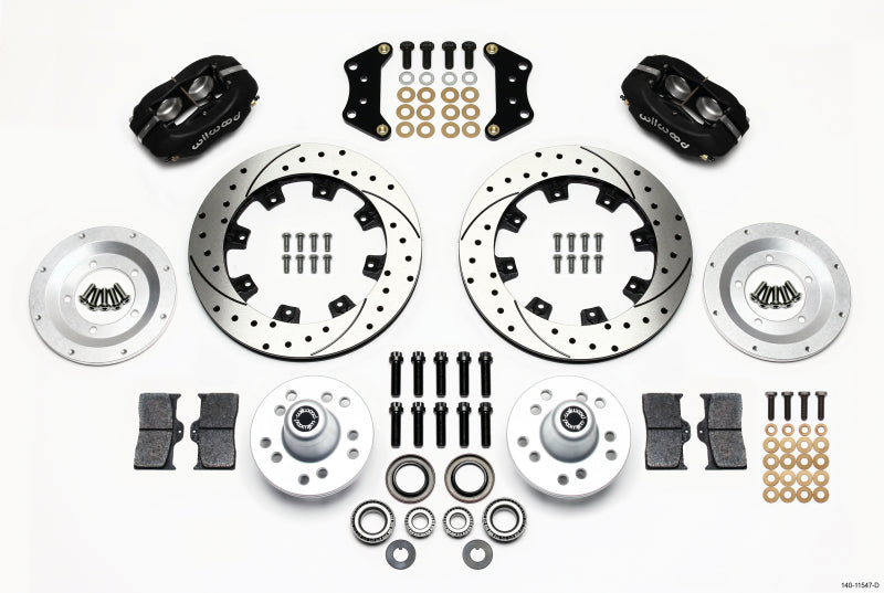 Wilwood Forged Dynalite Front Kit 12.19in Drilled Magnum Force Drop Spindle - 140-11547-D