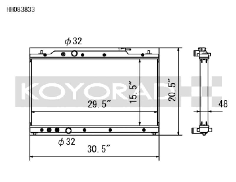 Koyo 2022 Honda Civic 1.5L Turbo (MT and CVT) / 2023 Acura Integra All Aluminum Radiator - HH083833