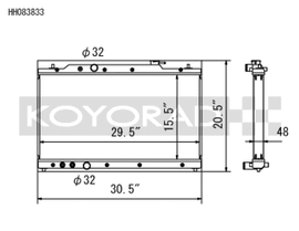 Koyo 2022 Honda Civic 1.5L Turbo (MT and CVT) / 2023 Acura Integra All Aluminum Radiator - HH083833