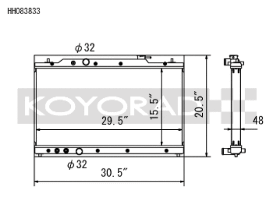 Koyo 2022 Honda Civic 1.5L Turbo (MT and CVT) / 2023 Acura Integra All Aluminum Radiator - HH083833