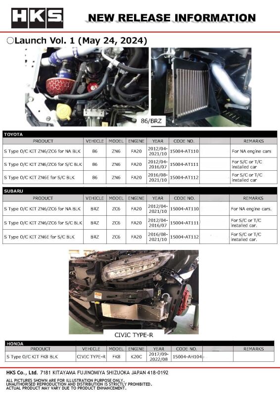 HKS R Type O/C KIT S15 BLK - 15004-AN119