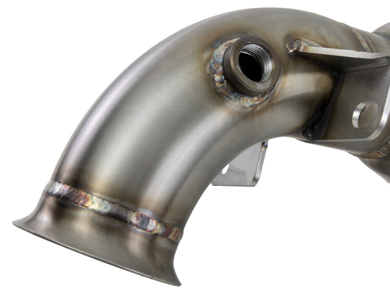aFe 09-13 MINI Cooper S (R56) L4 1.6L (t) Twisted Steel Down Pipe 2-1/2in 304 Stainless Steel w/ Cat - 48-36318-1HC