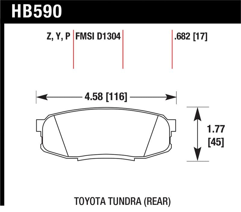 Hawk Performance 08-14 Toyota Land Cruiser Ceramic Street Rear Brake Pads - HB590Z.682