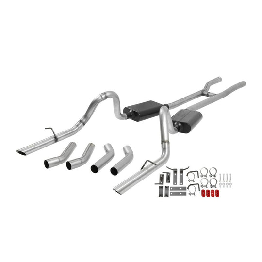Flowmaster 64-66 Mustang V8 American Thunder SS Crossmember-Back Exhaust System - 817273