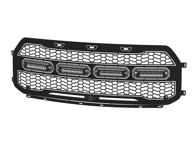 aFe 17-20 Ford Raptor w/o FFC Scorpion Grill w/ LEDs - 79-21001L