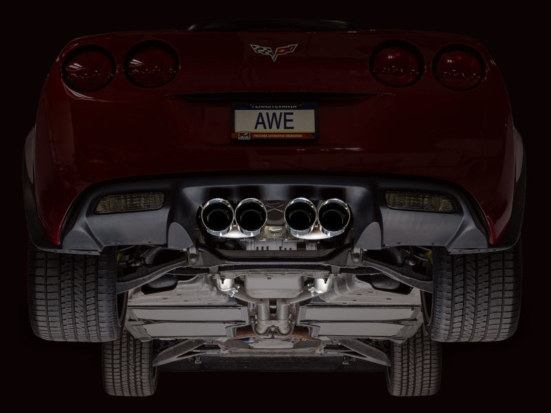 AWE Tuning 05-07 C6 Chevrolet Corvette 6.0L Track Edition Axle-Back Exhaust w/ Chrome Silver Tips - 3020-42660