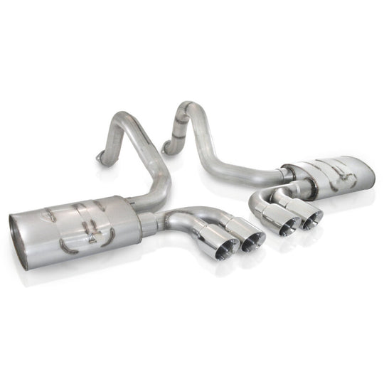Stainless Works 1997-04 Corvette C5 3in Axle Back Quad 3-1/2in Slash-Cut Tips - VC53CBQUAD